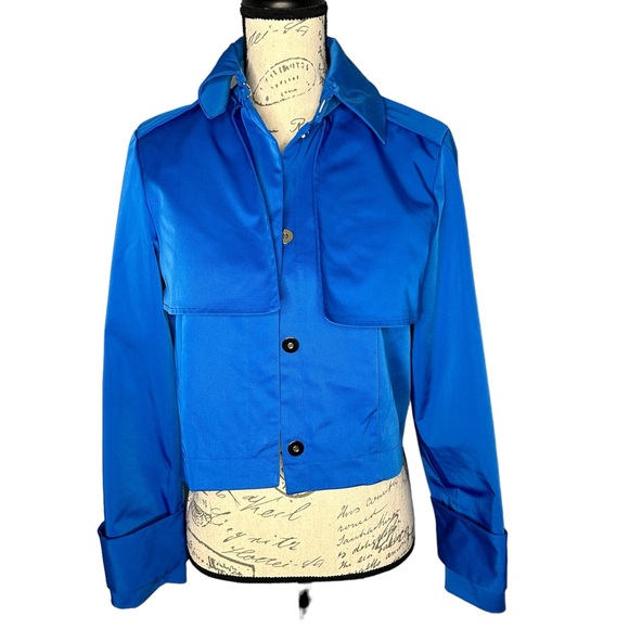 Black History Month Sammy B Adult Cropped Shacket - Blue Jacket Size XS - Picture 1 of 4